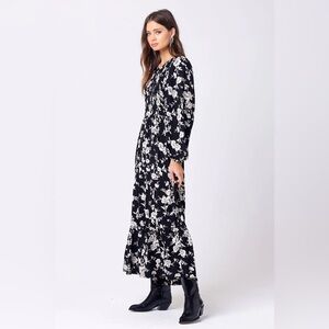 Saltwater LUXE Black and White Floral Print Dress